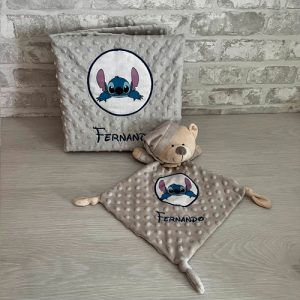 Pack Manta y Dou dou Oso Circulo Stich