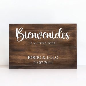 Cartel Bienvenidos a nuestra boda